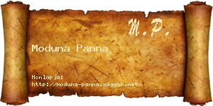 Moduna Panna névjegykártya